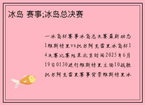 冰岛 赛事;冰岛总决赛